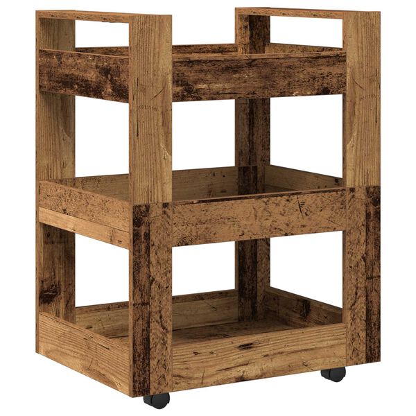 vidaXL Κινητός Τροχός Κουζίνας Παλιού Ξύλου 60x45x80 εκ. Κατασκευασμένο Ξύλο