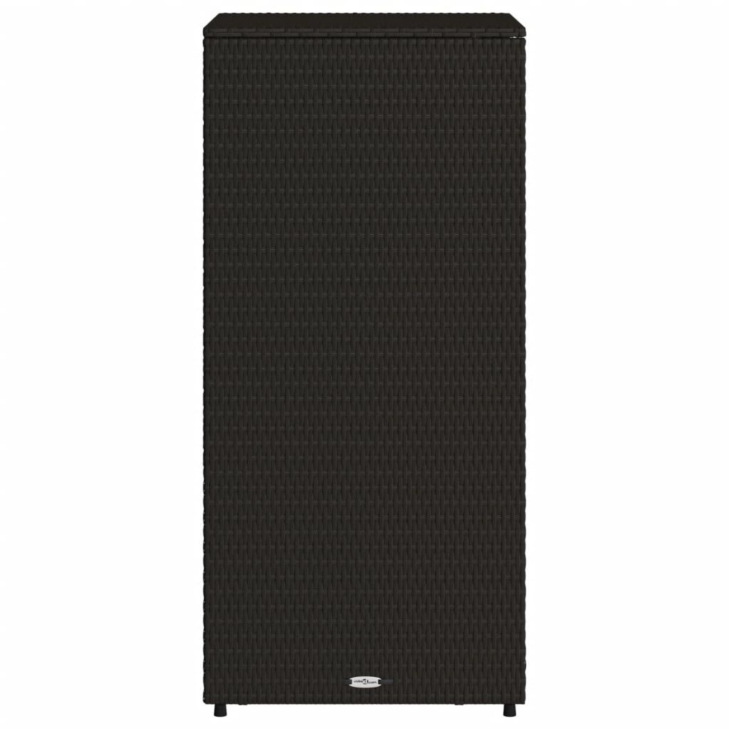 vidaXL Ντουλάπι Αποθήκευσης Κήπου Μαύρο 50x55x115 εκ. Συνθετικό Ρατάν