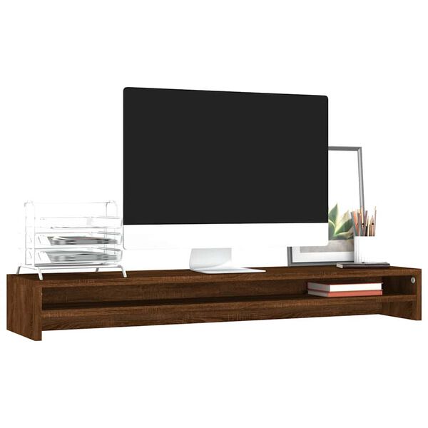 vidaXL Βάση Οθόνης Καφέ Δρυς 100 x 24 x 13 εκ. από Επεξεργασμένο Ξύλο