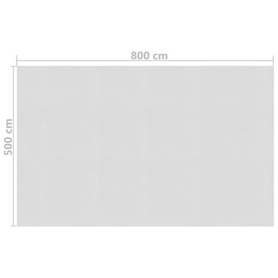 vidaXL Κάλυμμα Πισίνας Ηλιακό Γκρι 800x500 εκ. από Πολυαιθυλένιο