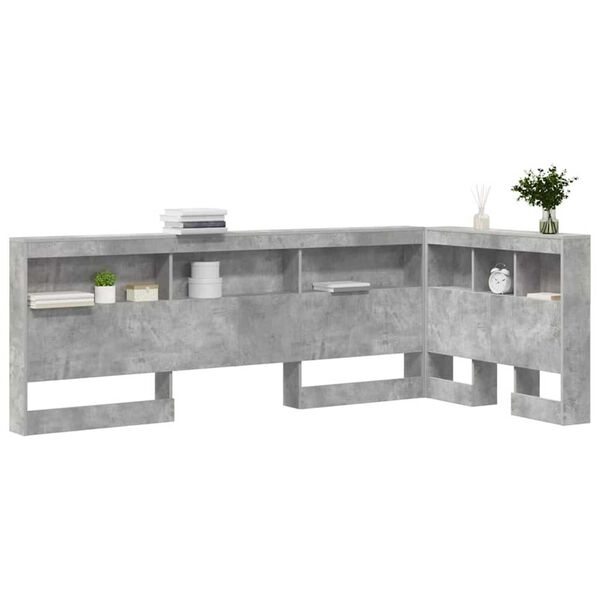 vidaXL Κεφαλάρι Αποθήκης Γκρι σκυροδέματος 75 cm Επεξεργασμένο ξύλο