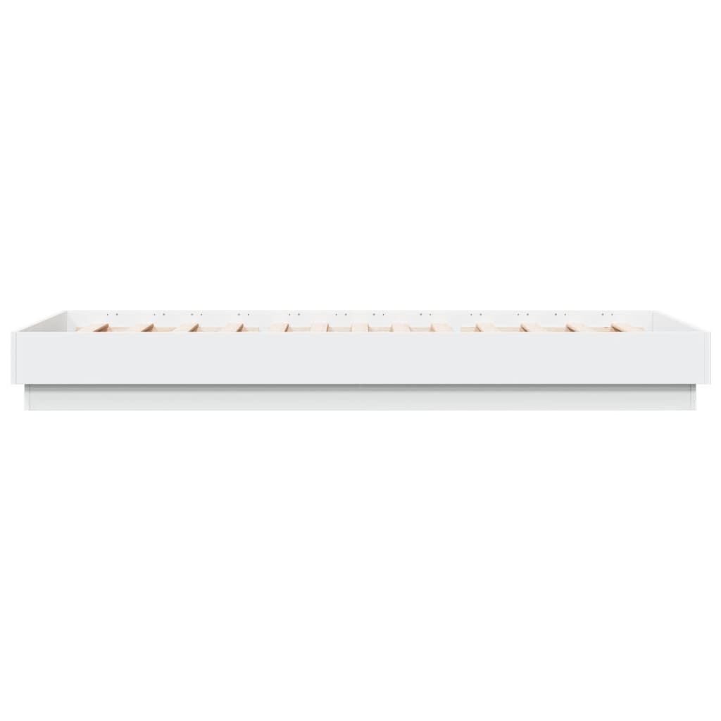 vidaXL Πλαίσιο Κρεβατιού με λυχνίες LED Λευκό 90 x 200 εκ.
