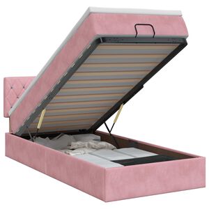 vidaXL &Kappa;&rho;&epsilon;&beta;ά&tau;&iota; Ottoman &mu;&epsilon; &sigma;&tau;&rho;ώ&mu;&alpha; &mu;&epsilon; &kappa;&epsilon;&phi;&alpha;&lambda;ά&rho;&iota; &Rho;&omicron;&zeta; 80 x 200 cm &Beta;&epsilon;&lambda;&omicron;ύ&delta;&omicron;