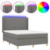 vidaXL &Kappa;&rho;&epsilon;&beta;ά&tau;&iota; Boxspring &mu;&epsilon; &Sigma;&tau;&rho;ώ&mu;&alpha; & LED &Sigma;&kappa;.&Gamma;&kappa;&rho;&iota; 140x190&epsilon;&kappa;. &Upsilon;&phi;&alpha;&sigma;&mu;ά&tau;&iota;&nu;&omicron;
