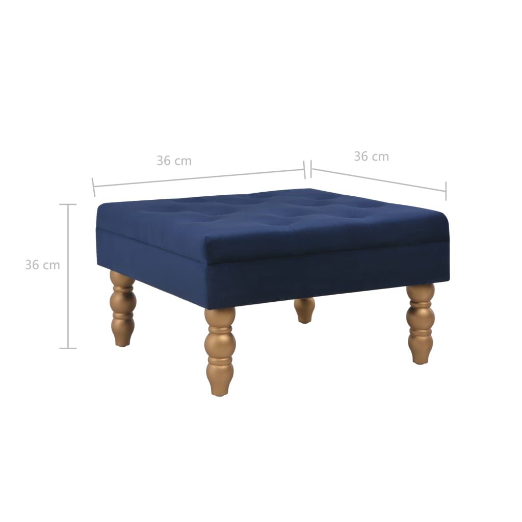 vidaXL Σκαμπό / Υποπόδιο Ναυτικό Μπλε 60 x 60 x 36 εκ. Βελούδινο