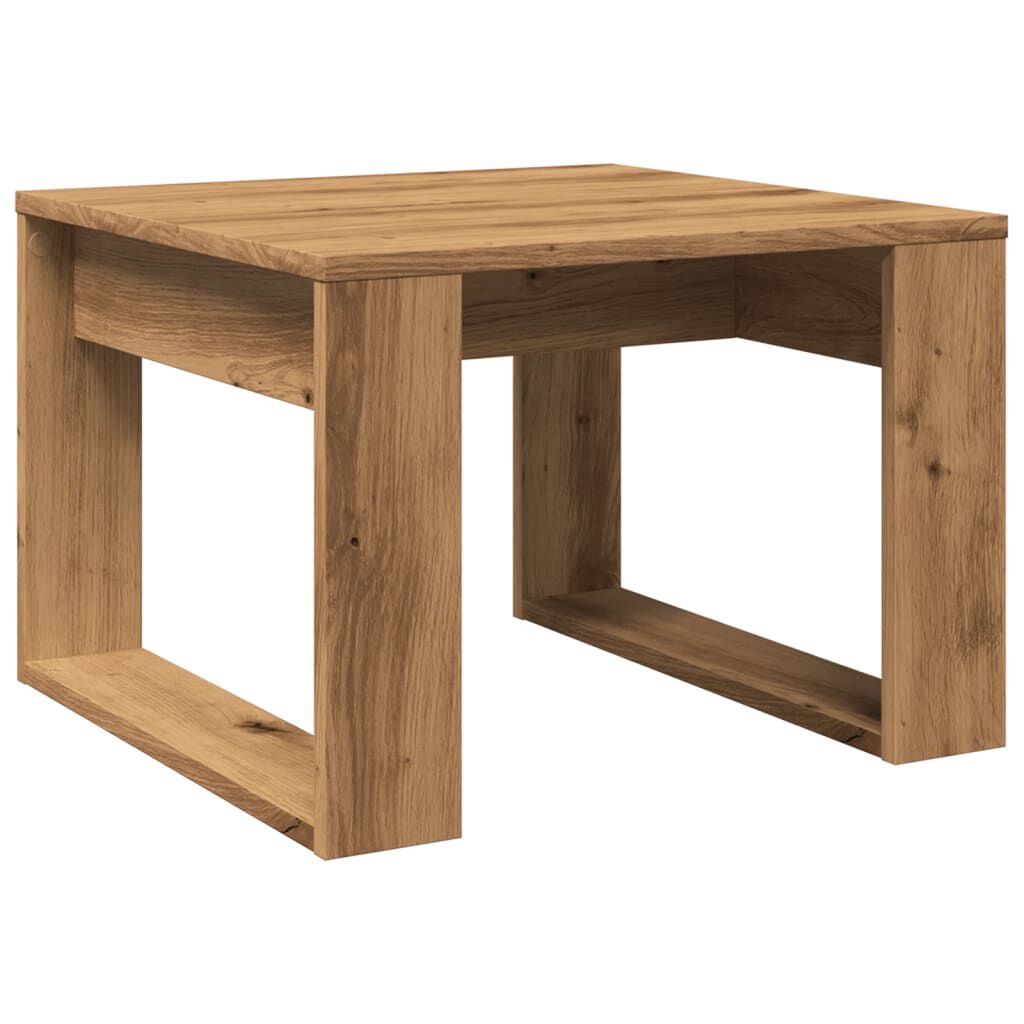 vidaXL Βοηθητικό Τραπέζι Artisan Δρυς 50 x 50 x 35 εκ. Επεξ. Ξύλο