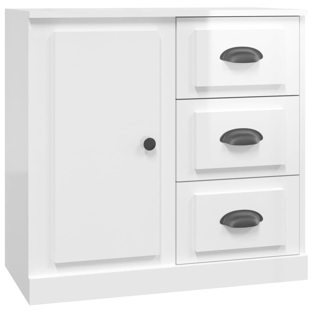 vidaXL Ντουλάπι Γυαλιστερό Λευκό 70x35,5x67,5 εκ. Επεξεργασμένο Ξύλο