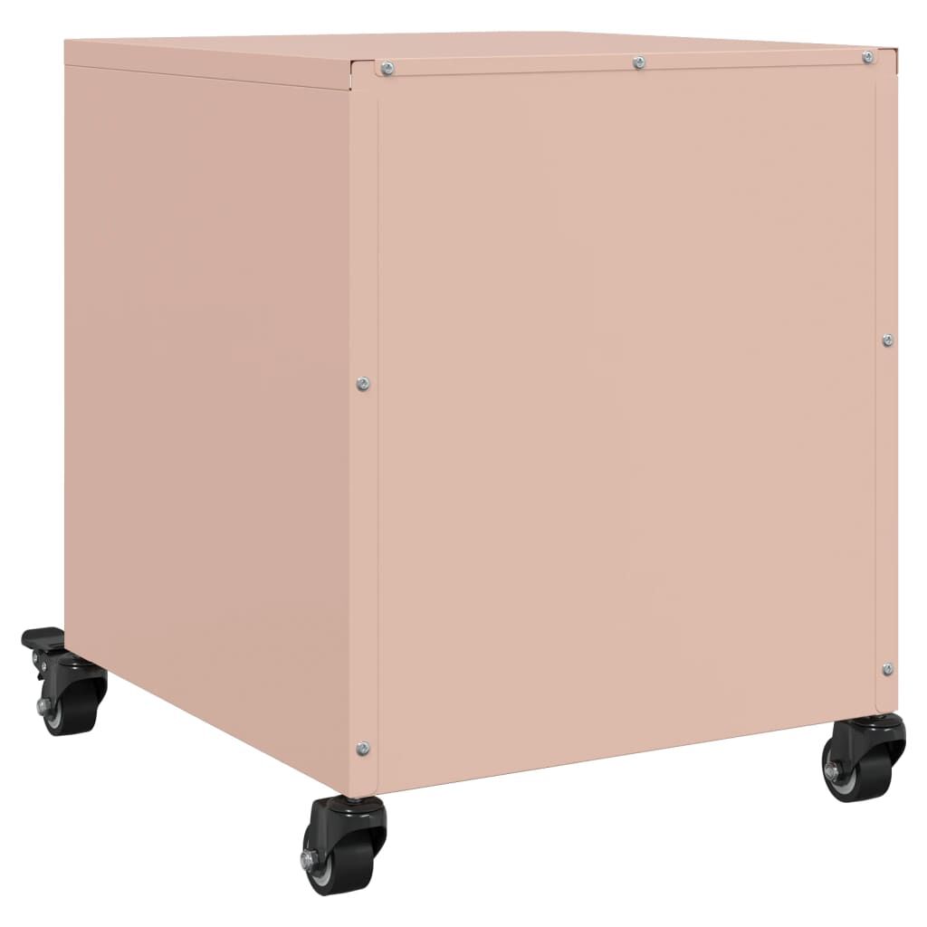 vidaXL Κομοδίνο Ροζ 36x39x43,5 εκ. από Χάλυβα