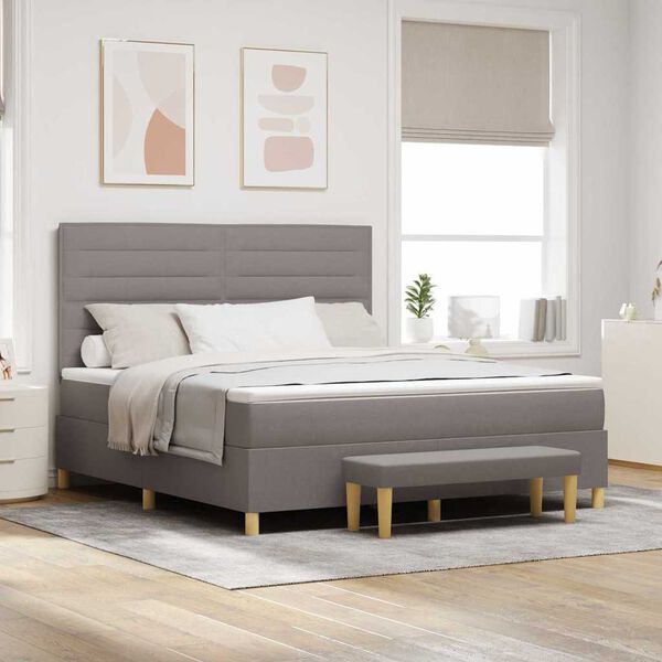 vidaXL &Kappa;&rho;&epsilon;&beta;ά&tau;&iota; &mu;&epsilon; &epsilon;&lambda;&alpha;&tau;ή&rho;&iota;&alpha; &mu;&epsilon; &sigma;&tau;&rho;ώ&mu;&alpha; Taupe 180 x 200 cm ύ&phi;&alpha;&sigma;&mu;&alpha;
