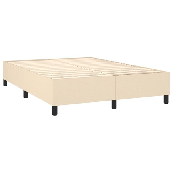 vidaXL Σκελετός Κρεβατιού Χωρίς Στρώμα Κρεμ 140x200 εκ.Υφασμάτινο