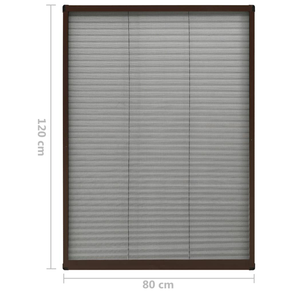 vidaXL Σήτα Παραθύρου Πλισέ Καφέ 80 x 120 εκ. από Αλουμίνιο