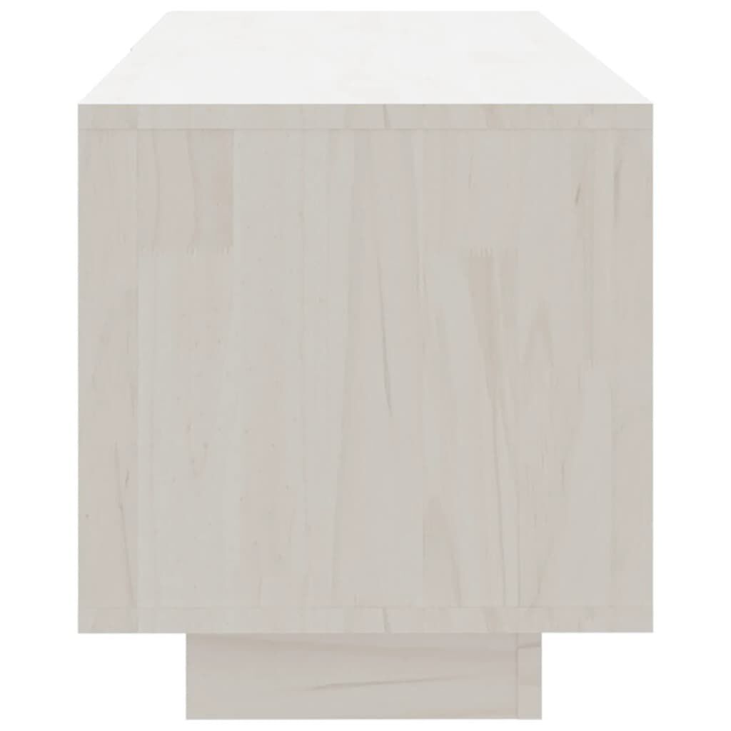 vidaXL Έπιπλο Τηλεόρασης Λευκό 110 x 30 x 33,5εκ από Μασίφ Ξύλο Πεύκου