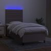 vidaXL &Kappa;&rho;&epsilon;&beta;ά&tau;&iota; Boxspring &mu;&epsilon; &Sigma;&tau;&rho;ώ&mu;&alpha; & LED Taupe 100x200 &epsilon;&kappa;. &Upsilon;&phi;&alpha;&sigma;&mu;ά&tau;&iota;&nu;&omicron;