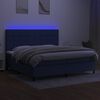 vidaXL &Kappa;&rho;&epsilon;&beta;ά&tau;&iota; Boxspring &mu;&epsilon; &Sigma;&tau;&rho;ώ&mu;&alpha; & LED &Mu;&pi;&lambda;&epsilon; 200x200 &epsilon;&kappa;. &Upsilon;&phi;&alpha;&sigma;&mu;ά&tau;&iota;&nu;&omicron;