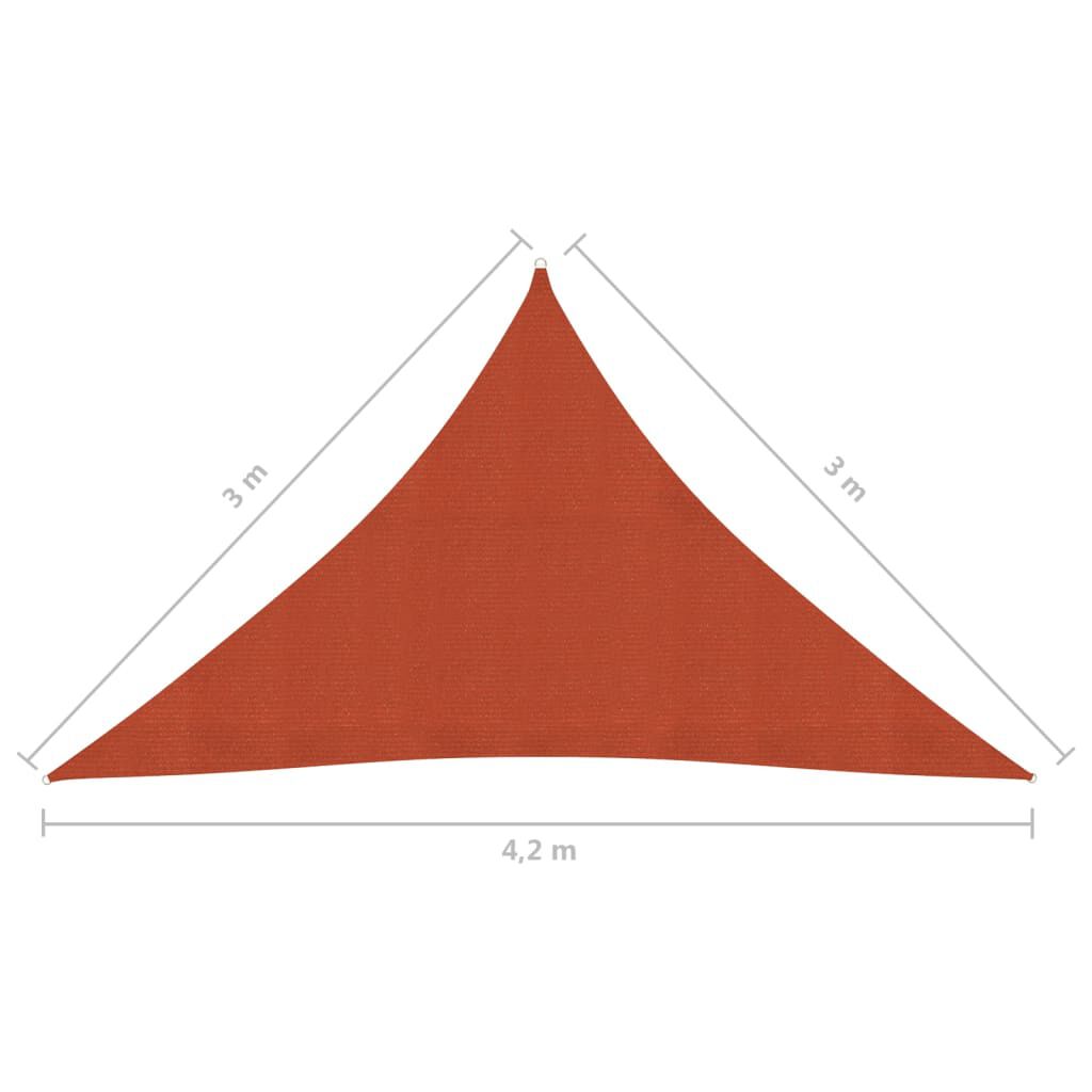 vidaXL Πανί Σκίασης Τερακότα 3 x 3 x 4,2 μ. από HDPE 160 γρ/μ²