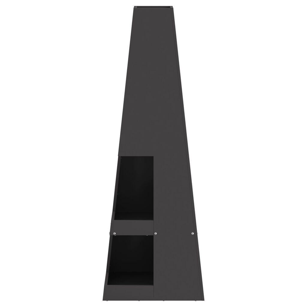 vidaXL Σόμπα Ξύλου με Αποθήκη Ξύλων, Μαύρη, 35 x 35 x 100 εκ., Ατσάλι