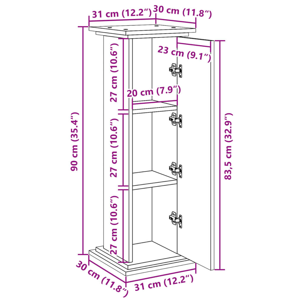 vidaXL Βάση Οθόνης με Αποθ. Λευκή 31x30x90 εκ. Επεξεργασμένο Ξύλο
