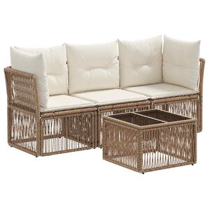vidaXL &Sigma;&epsilon;&tau; &Kappa;&alpha;&nu;&alpha;&pi;έ &Kappa;ή&pi;&omicron;&upsilon; 4 pcs &Mu;&pi;&epsilon;&zeta; &sigma;&upsilon;&nu;&theta;&epsilon;&tau;&iota;&kappa;ό &rho;&alpha;&tau;ά&nu;