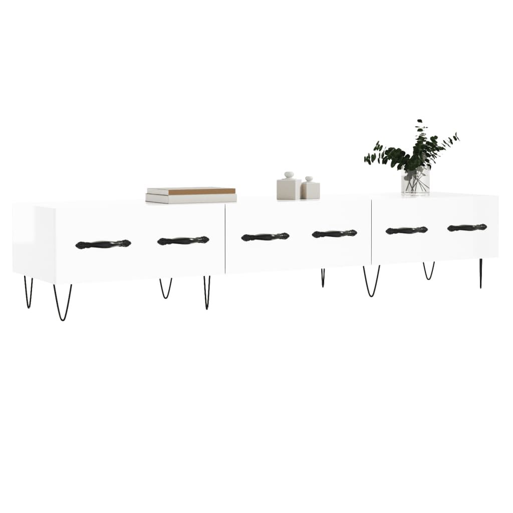 vidaXL Έπιπλο Τηλεόρασης Γυαλ. Λευκό 150x36x30 εκ. Επεξεργασμένο Ξύλο