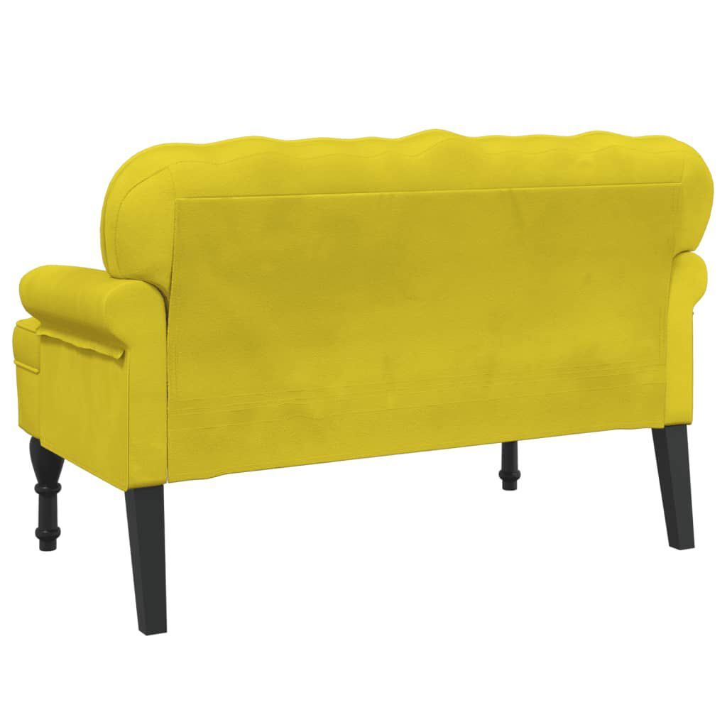 vidaXL Παγκάκι με Πλάτη Κίτρινο 119,5x64,5x75 εκ. Βελούδινο