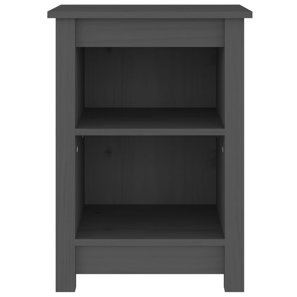 vidaXL Κομοδίνο Γκρι 40 x 35 x 55 εκ. από Μασίφ Ξύλο Πεύκου