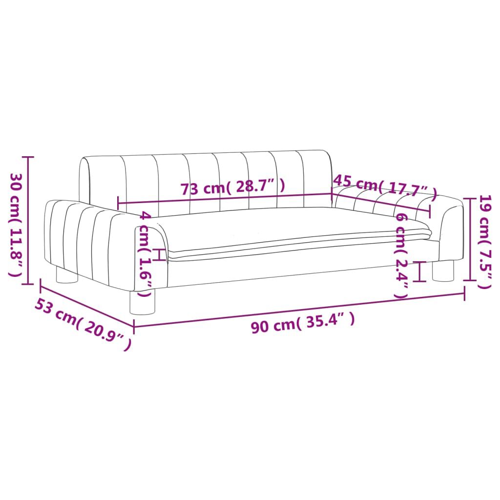 vidaXL Καναπές Παιδικός Taupe 90 x 53 x 30 εκ. από Ύφασμα