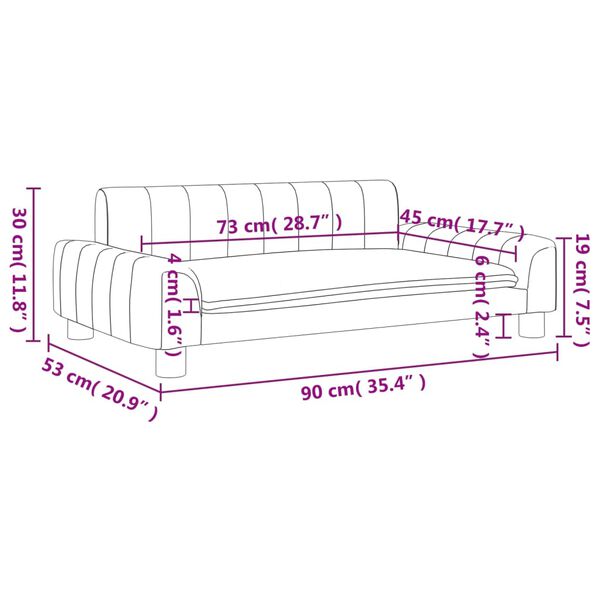 vidaXL Καναπές Παιδικός Taupe 90 x 53 x 30 εκ. από Ύφασμα