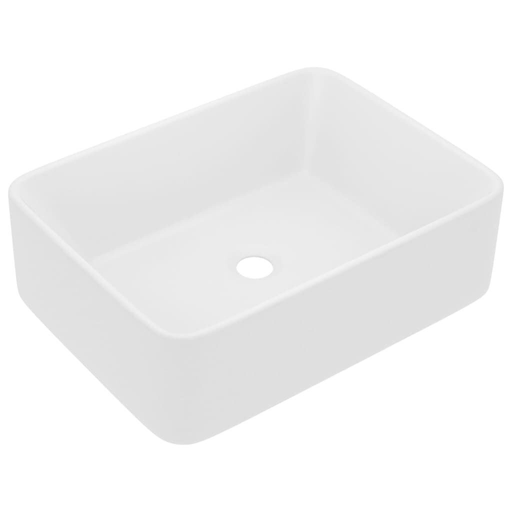 vidaXL Νιπτήρας Πολυτελής Λευκό Ματ 41 x 30 x 12 εκ. Κεραμικός
