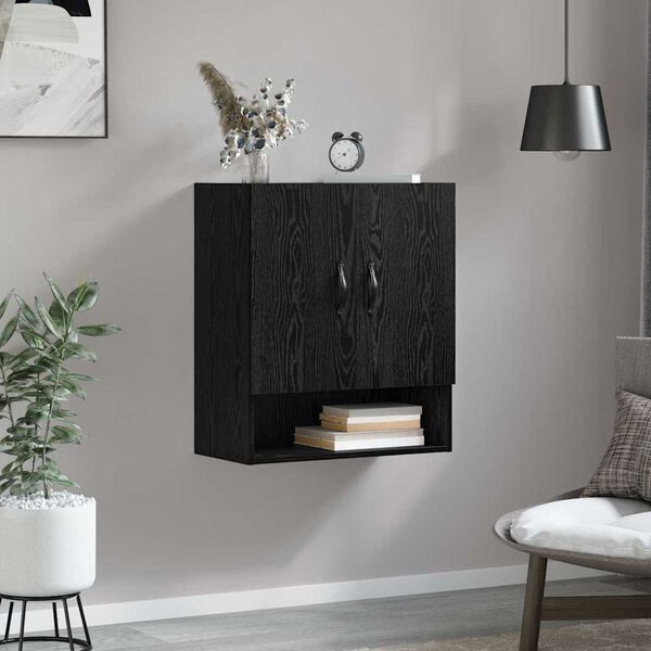 vidaXL Ντουλάπα Τοίχου Μαύρη δρυς 60 x 31 x 70 εκ Επεξεργασμένο ξύλο