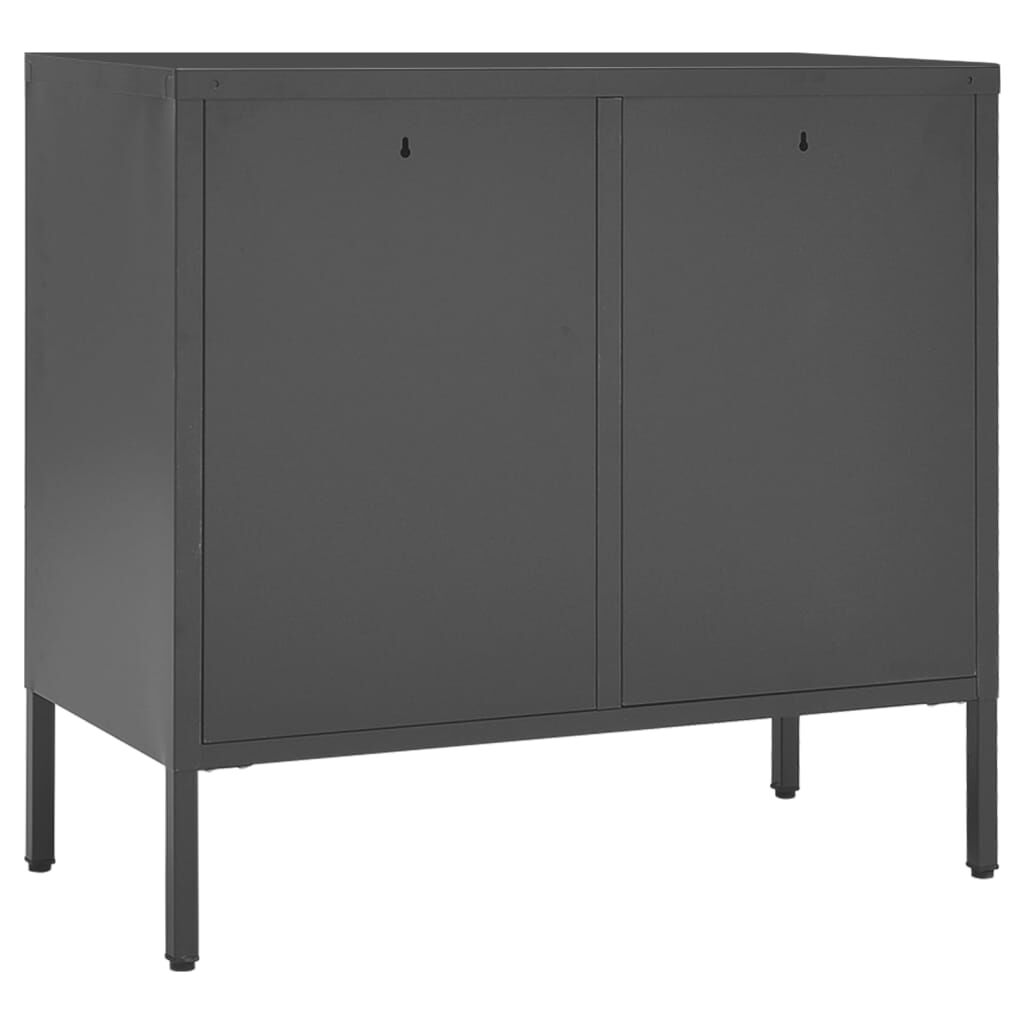 vidaXL Μπουφές Ανθρακί 75 x 35 x 70 εκ. από Ατσάλι και Ψημένο Γυαλί