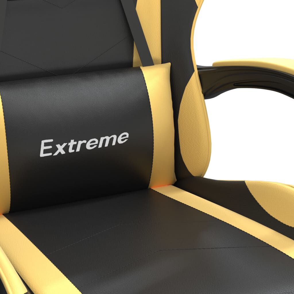 vidaXL Καρέκλα Gaming Μαύρο/Χρυσό από Συνθετικό Δέρμα