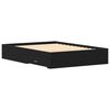 vidaXL Κρεβάτι με Συρτάρια Μαύρη δρυς 135 x 190 cm Επεξεργασμένο ξύλο