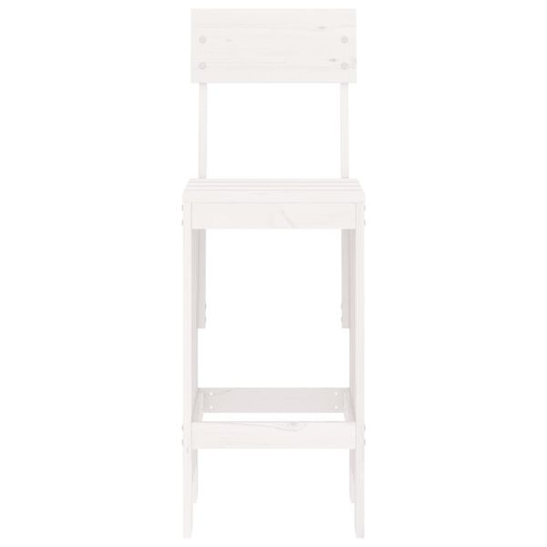 vidaXL Σκαμπό Μπαρ 2 τεμ. Λευκά 40 x 48,5 x 115,5εκ. Μασίφ Ξύλο Πεύκου