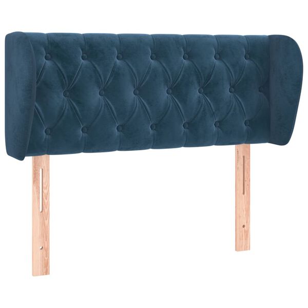 vidaXL Κεφαλάρι με Πτερύγια Σκούρο Μπλε 93x23x78/88 εκ. Βελούδινο