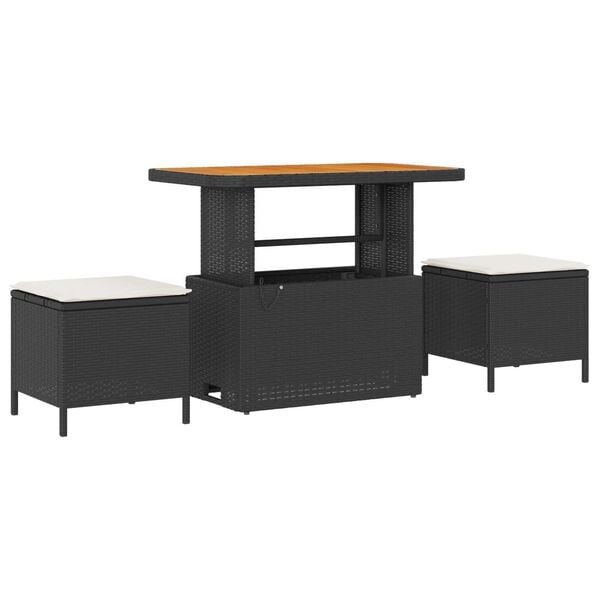 vidaXL &Sigma;&epsilon;&tau; &Kappa;&alpha;&nu;&alpha;&pi;έ &Kappa;ή&pi;&omicron;&upsilon; &mu;&epsilon; &mu;&alpha;&xi;&iota;&lambda;ά&rho;&iota; 9 pcs &Mu;&alpha;ύ&rho;&omicron; &sigma;&upsilon;&nu;&theta;&epsilon;&tau;&iota;&kappa;ό &rho;&alpha;&tau;ά&nu;