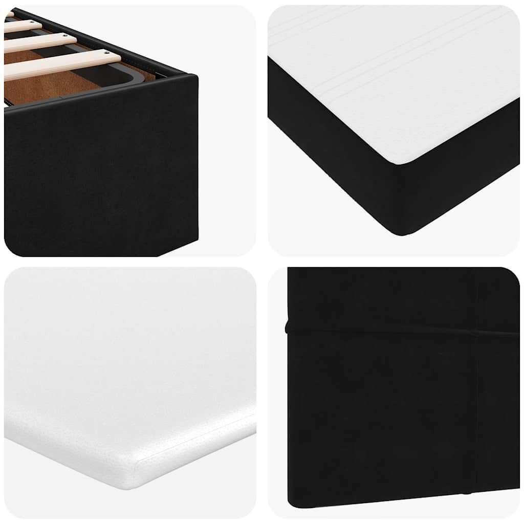 vidaXL Οθωμανικό κρεβάτι με στρώματα Μαύρο 90x200cm Velvet