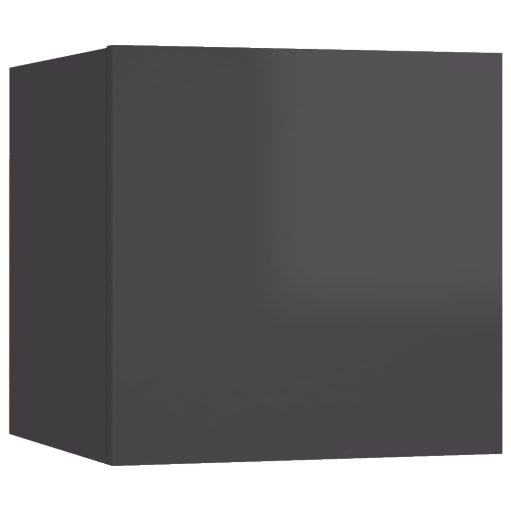 vidaXL Κομοδίνα 2 τεμ. Γυαλιστερό Γκρι 30,5x30x30 εκ. από Επεξ. Ξύλο