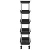 vidaXL Τρόλεϊ Κουζίνας 5 Επιπέδων Μαύρο 42 x 29 x 128 εκ. Σίδερο/ABS