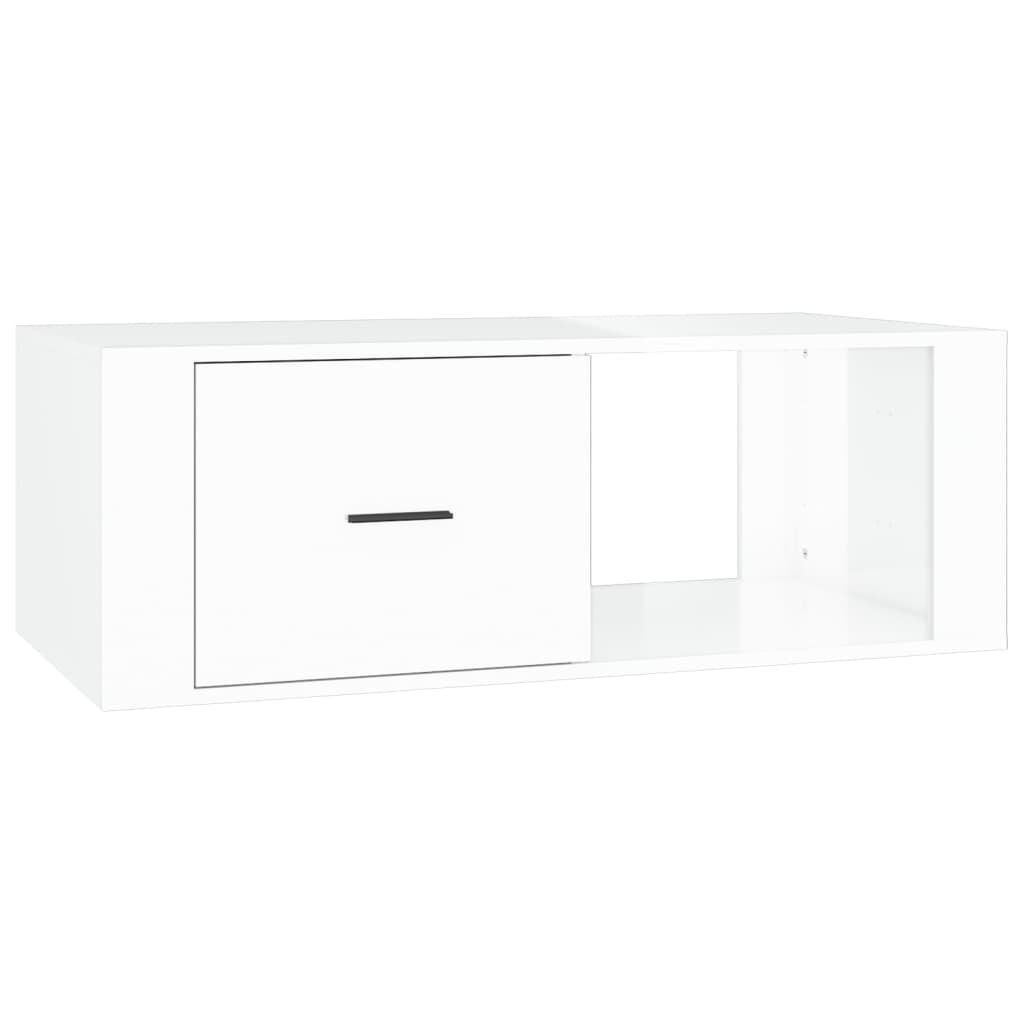 vidaXL Τραπεζάκι Σαλονιού Γυαλ. Λευκό 100x50,5x35 εκ. Επεξεργ. Ξύλο