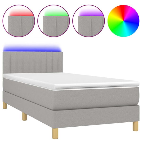 vidaXL &Kappa;&rho;&epsilon;&beta;ά&tau;&iota; Boxspring &mu;&epsilon; &Sigma;&tau;&rho;ώ&mu;&alpha; & LED &Alpha;&nu;.&Gamma;&kappa;&rho;&iota; 80x200 &epsilon;&kappa;. &Upsilon;&phi;&alpha;&sigma;&mu;ά&tau;&iota;&nu;&omicron;