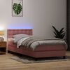 vidaXL &Kappa;&rho;&epsilon;&beta;ά&tau;&iota; Boxspring &mu;&epsilon; &Sigma;&tau;&rho;ώ&mu;&alpha; & LED &Rho;&omicron;&zeta; 80x220 &epsilon;&kappa;. &Beta;&epsilon;&lambda;&omicron;ύ&delta;&iota;&nu;&omicron;