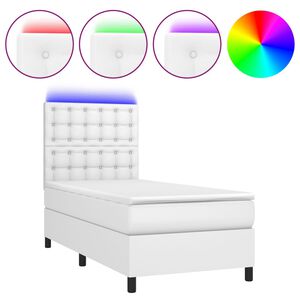 vidaXL &Kappa;&rho;&epsilon;&beta;ά&tau;&iota; Boxspring &mu;&epsilon; &Sigma;&tau;&rho;ώ&mu;&alpha; & LED &Lambda;&epsilon;&upsilon;&kappa;ό 90x200 &epsilon;&kappa;. &Sigma;&upsilon;&nu;&theta;. &Delta;έ&rho;&mu;&alpha;