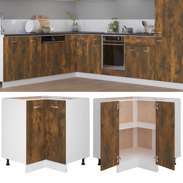 vidaXL Ντουλάπι Κουζίνας Lyon Καπνιστή Δρυς 75,5x75,5x81,5εκ.