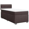 vidaXL Κρεβάτι Boxspring με Στρώμα Σκούρο Καφέ 90x190 εκ. Υφασμάτινο