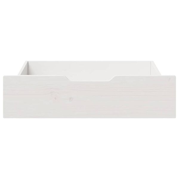 vidaXL Συρτάρια Κρεβατιού 2 τεμ Λευκό 65x55x17 εκ. Μασίφ Ξύλο Πεύκου