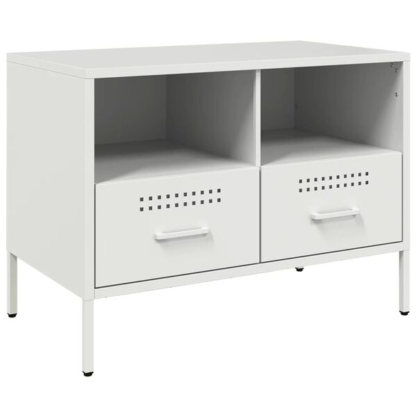 vidaXL Έπιπλο Τηλεόρασης Λευκό 68x39x50,5 εκ. από Χάλυβα