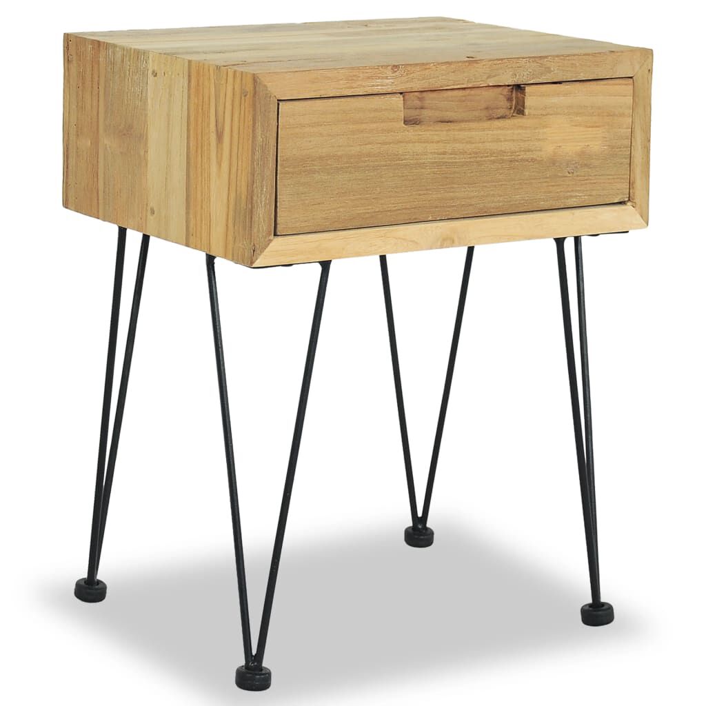 vidaXL Κομοδίνα 2 τεμ. 40 x 30 x 50 εκ. από Μασίφ Ξύλο Teak