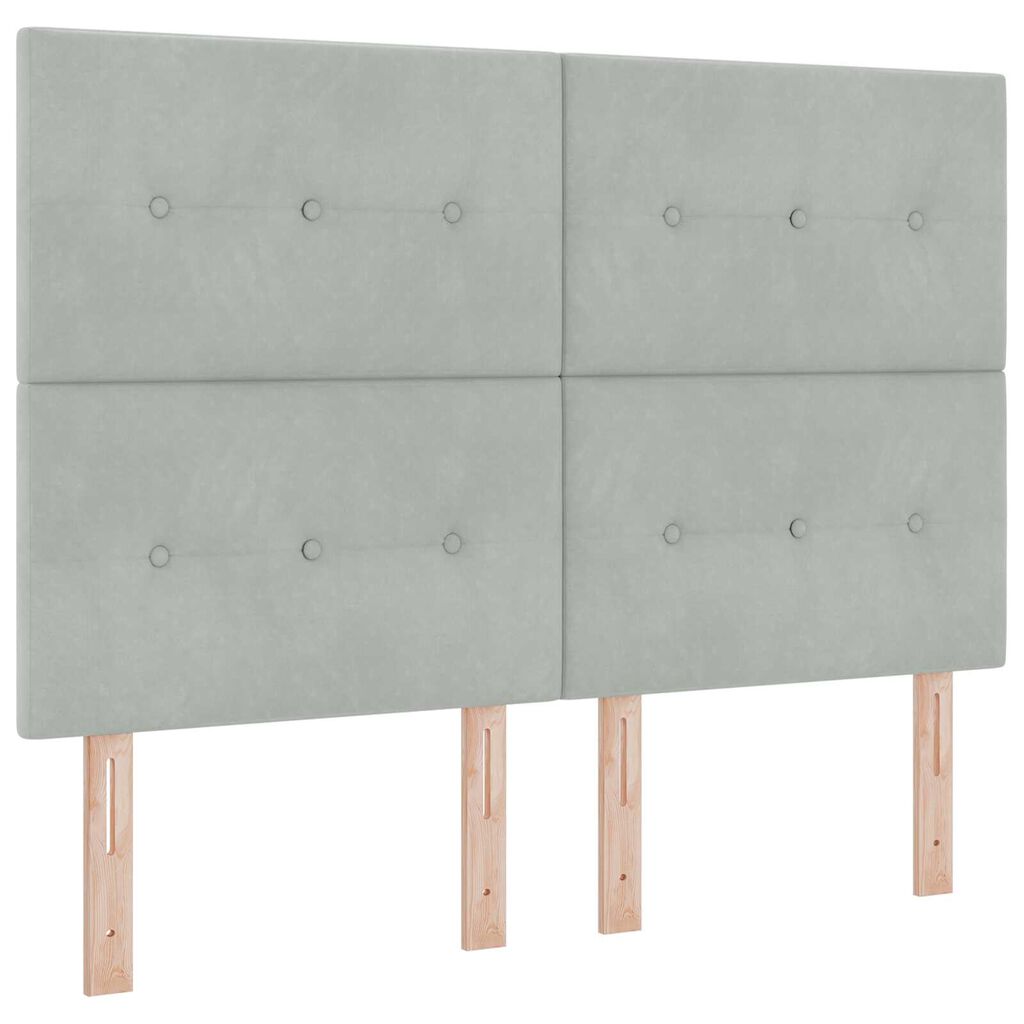 vidaXL Κρεβάτι με ελατήρια Ανοιχτό γκρι 160 x 200 cm Βελούδο