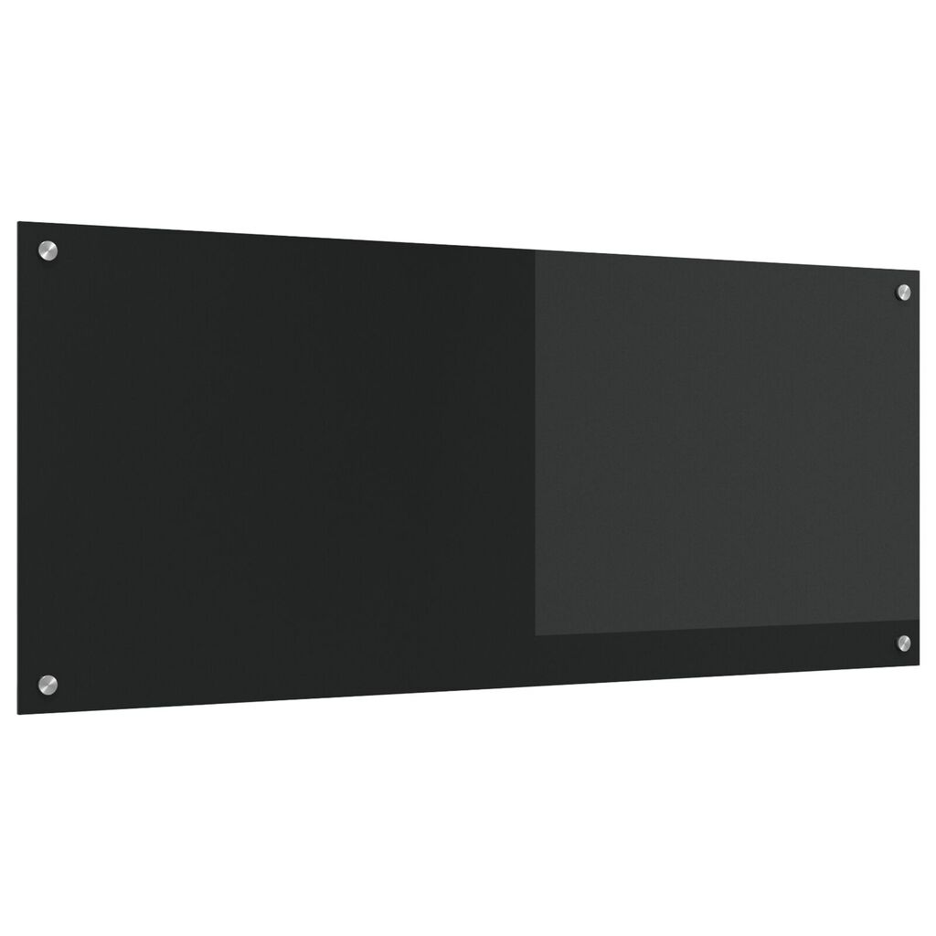 vidaXL Πλακάκι Κουζίνας Μαύρο 120x50x0.6 εκ Γυαλί Ανθρακωμένο