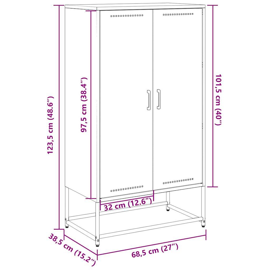 vidaXL Ντουλάπι Λευκό 68,5x38,5x123,5 εκ. από Ατσάλι